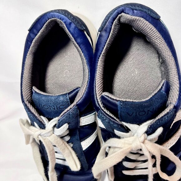 Vionic-Women's Navy-Blue Leather Suede Upper Running Sneakers-Casual Walking-7 - Picture 14 of 16